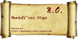 Munkácsi Olga névjegykártya