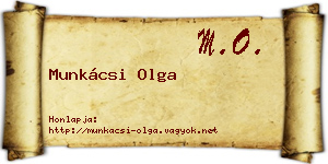 Munkácsi Olga névjegykártya